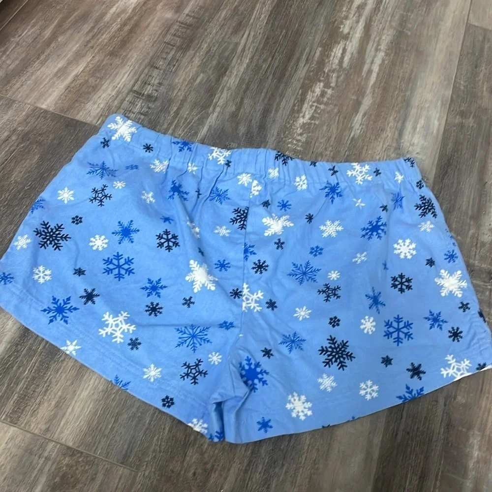 J. Crew snowflake flannel pajama shorts large